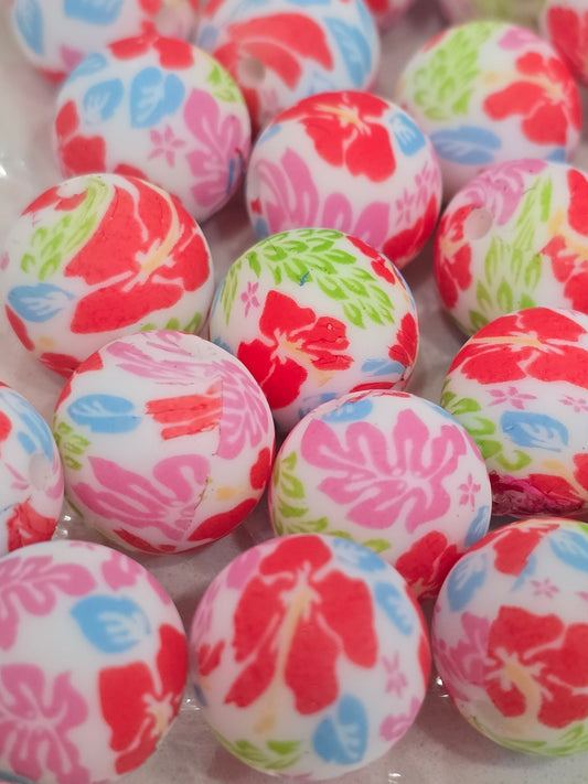 15mm Silicon beads gumamela flowers