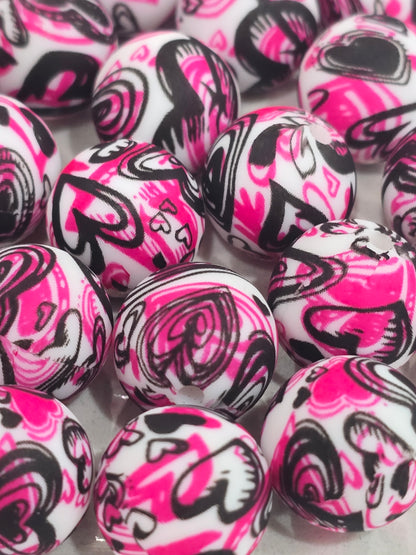 15mm Silicon black heart