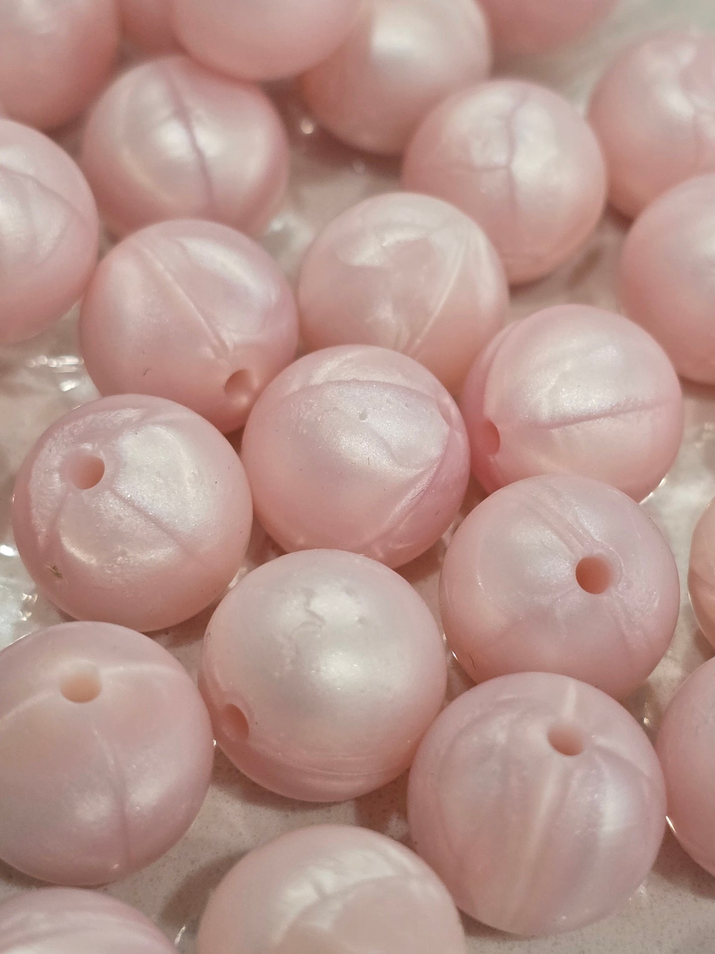 15mm Silicon metallic baby pink