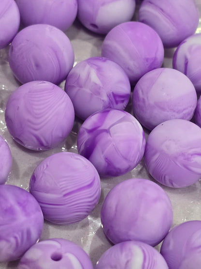 15mm Silicon swirl purple white