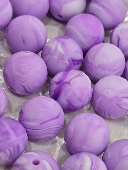 15mm Silicon swirl purple white