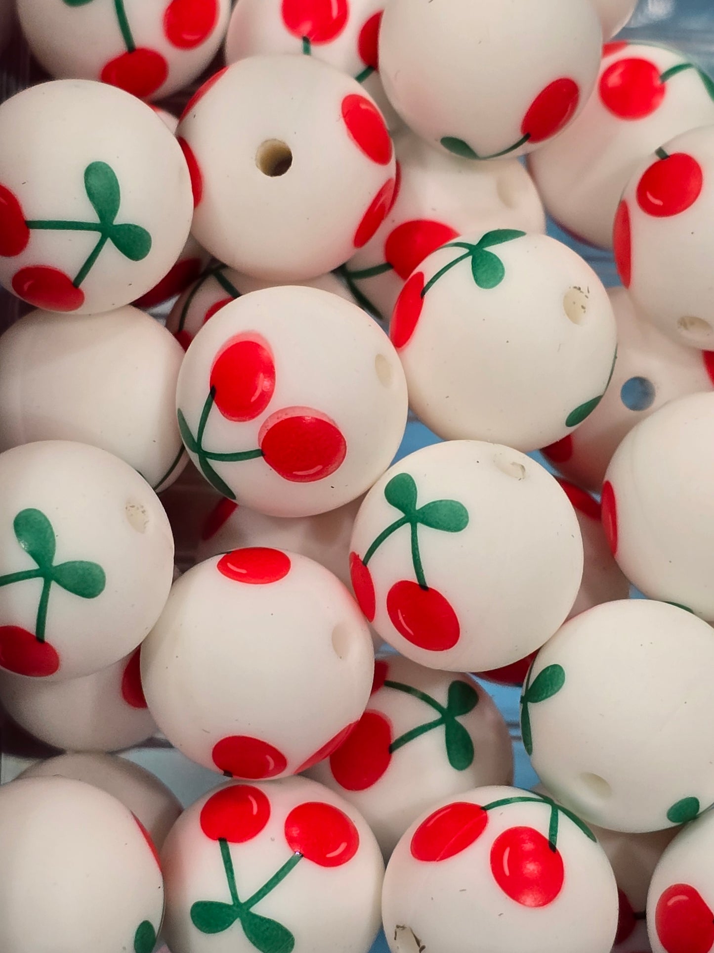 15mm silicon beads- Cherry
