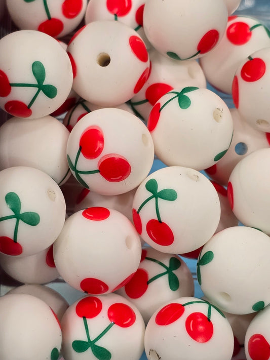 15mm silicon beads- Cherry