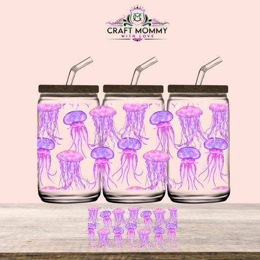 Purple Jelly fish - UV DTF WRAP 16oz