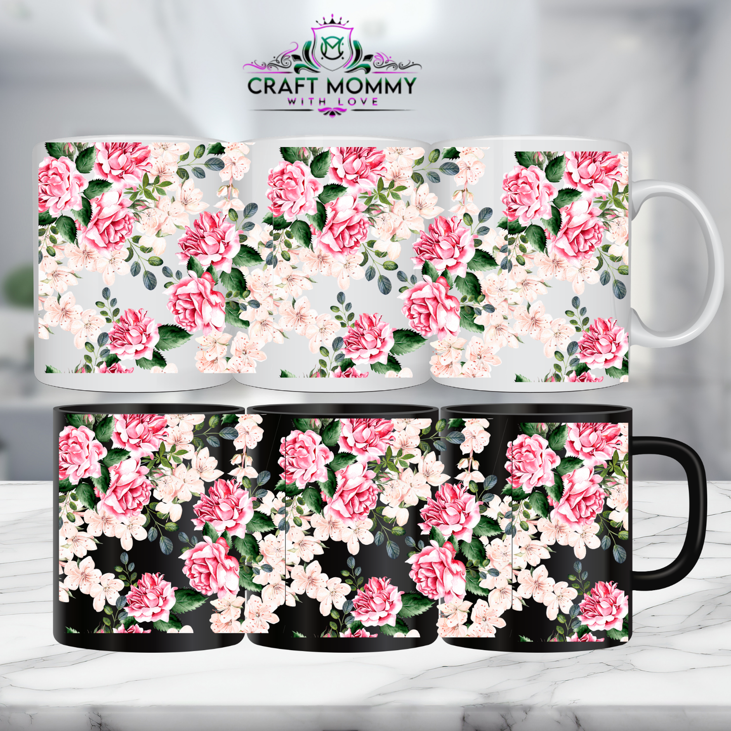 Floral 23- 11oz mug UV DTF Mug wrap