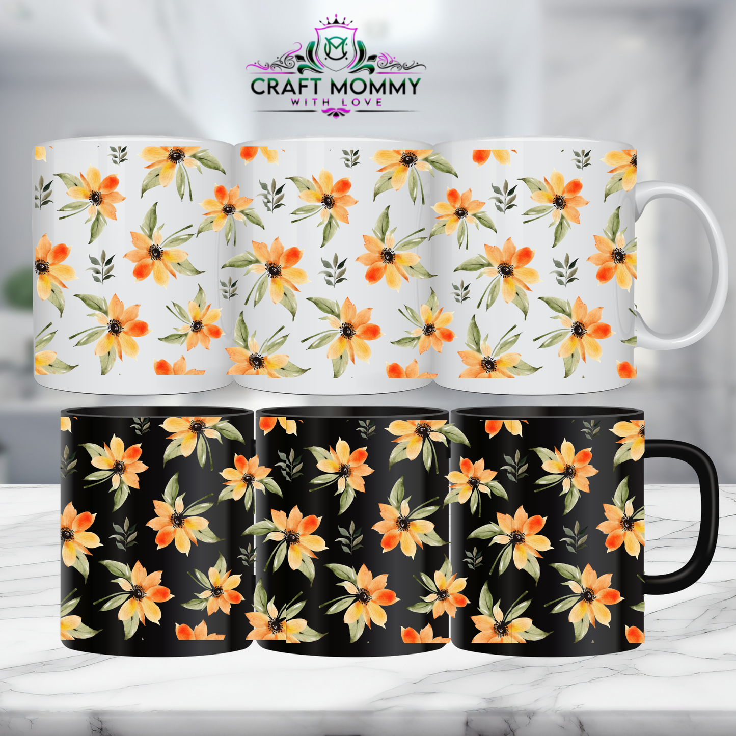 Floral 24- 11oz mug UV DTF Mug wrap