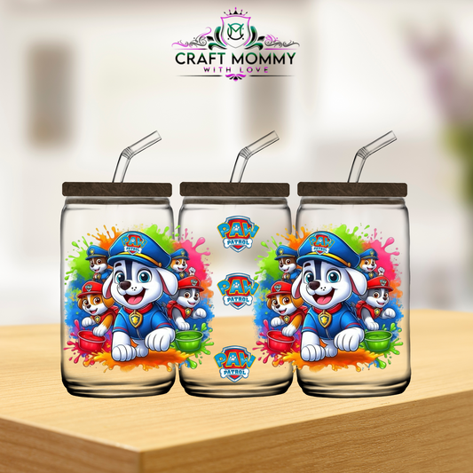 Paw Patrol Splash paint- UV DTF WRAP 16oz
