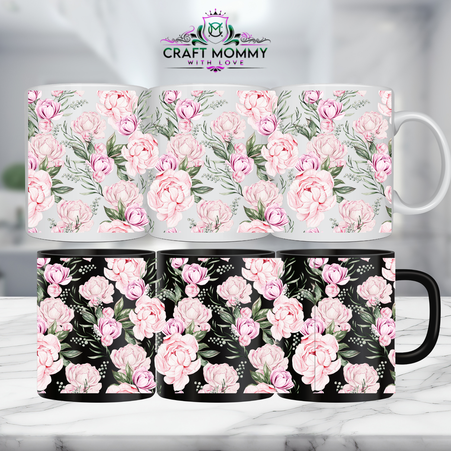 Floral 27- 11oz mug UV DTF Mug wrap