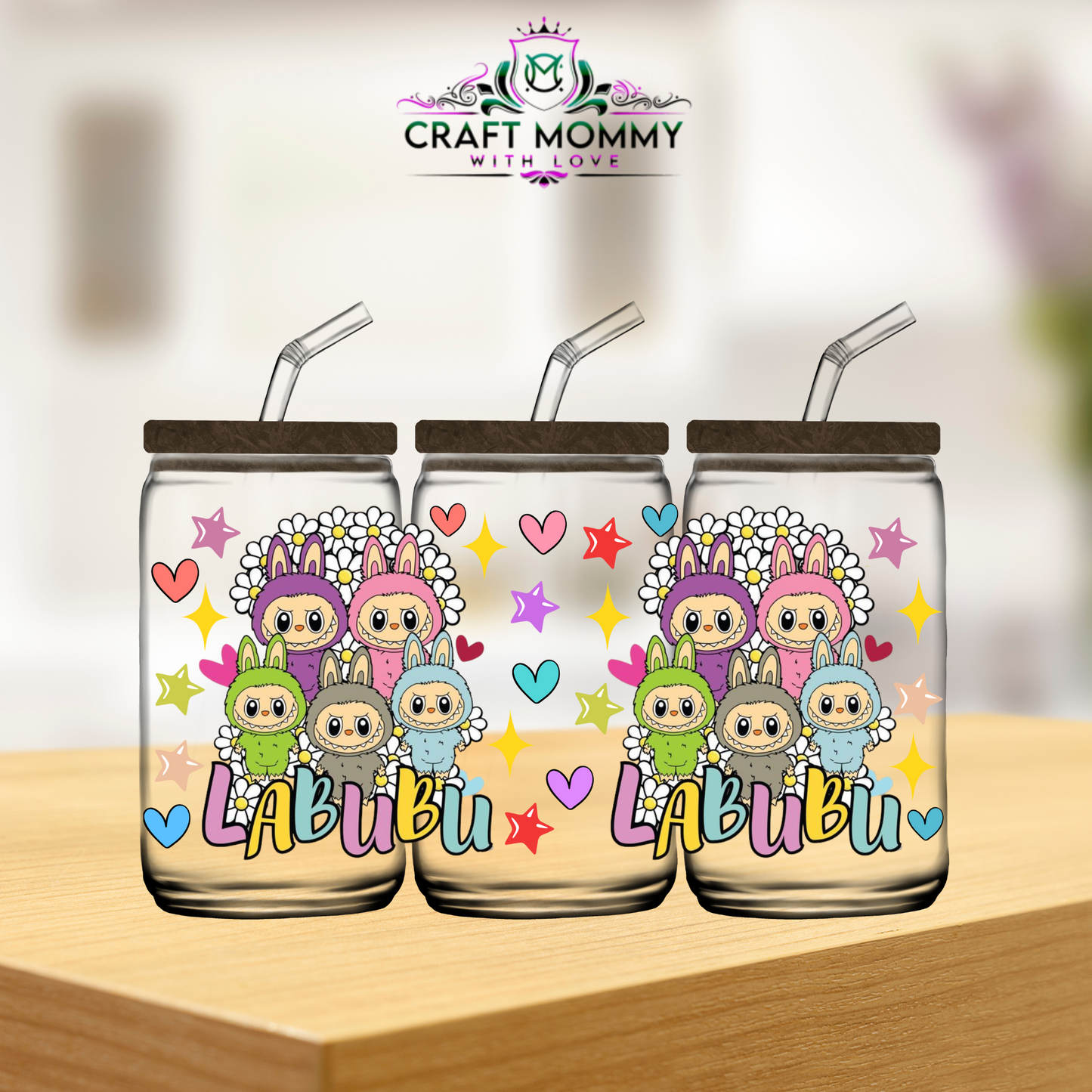 LaBubu hearts colorful  - UV DTF wrap