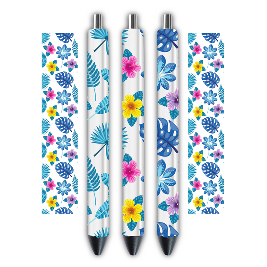 Blue Garden Monstera Pen wrap 1.3 x 4.3 inches