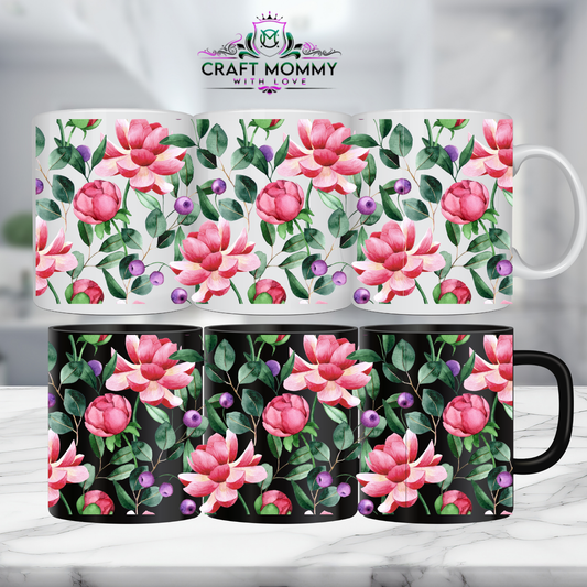 Floral 32- 11oz mug UV DTF Mug wrap