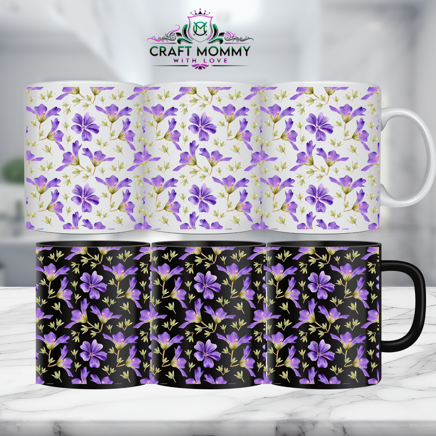 Floral 34- 11oz mug UV DTF Mug wrap