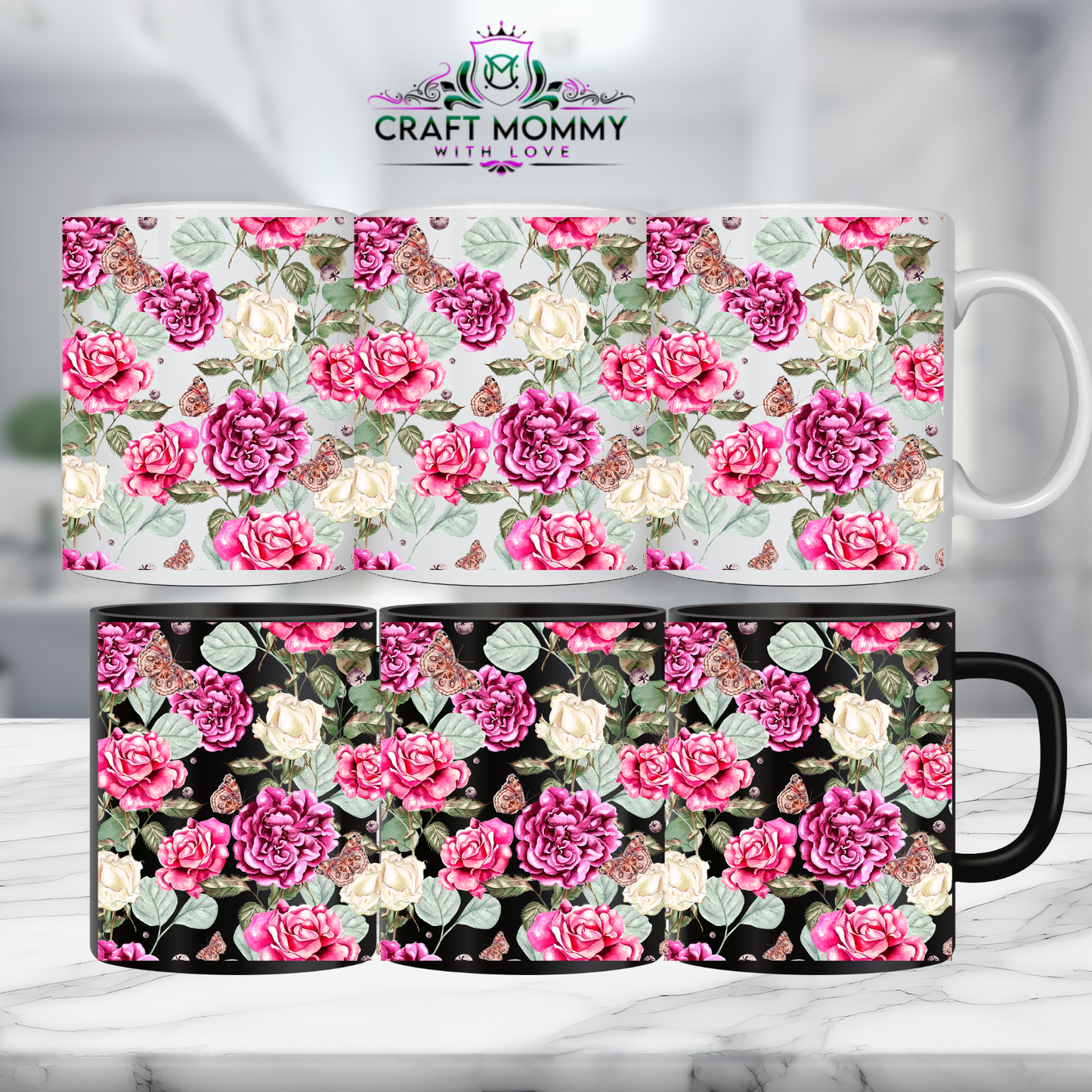 Floral 37- 11oz mug UV DTF Mug wrap