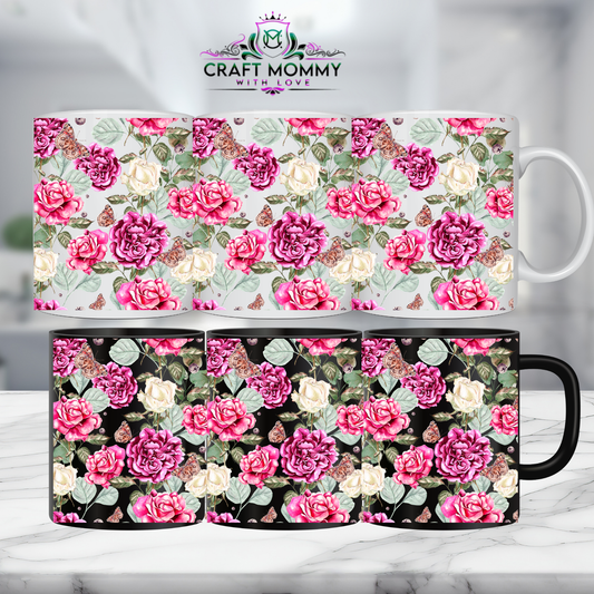 Floral 37- 11oz mug UV DTF Mug wrap