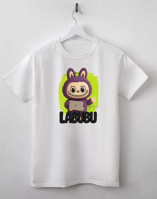LaBubu with laptop -  DTF TRANSFER Prints