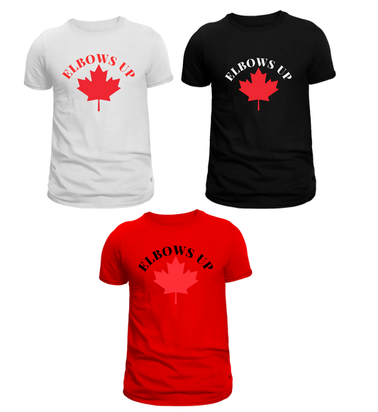 Elbows up Maple leaf T-shirt