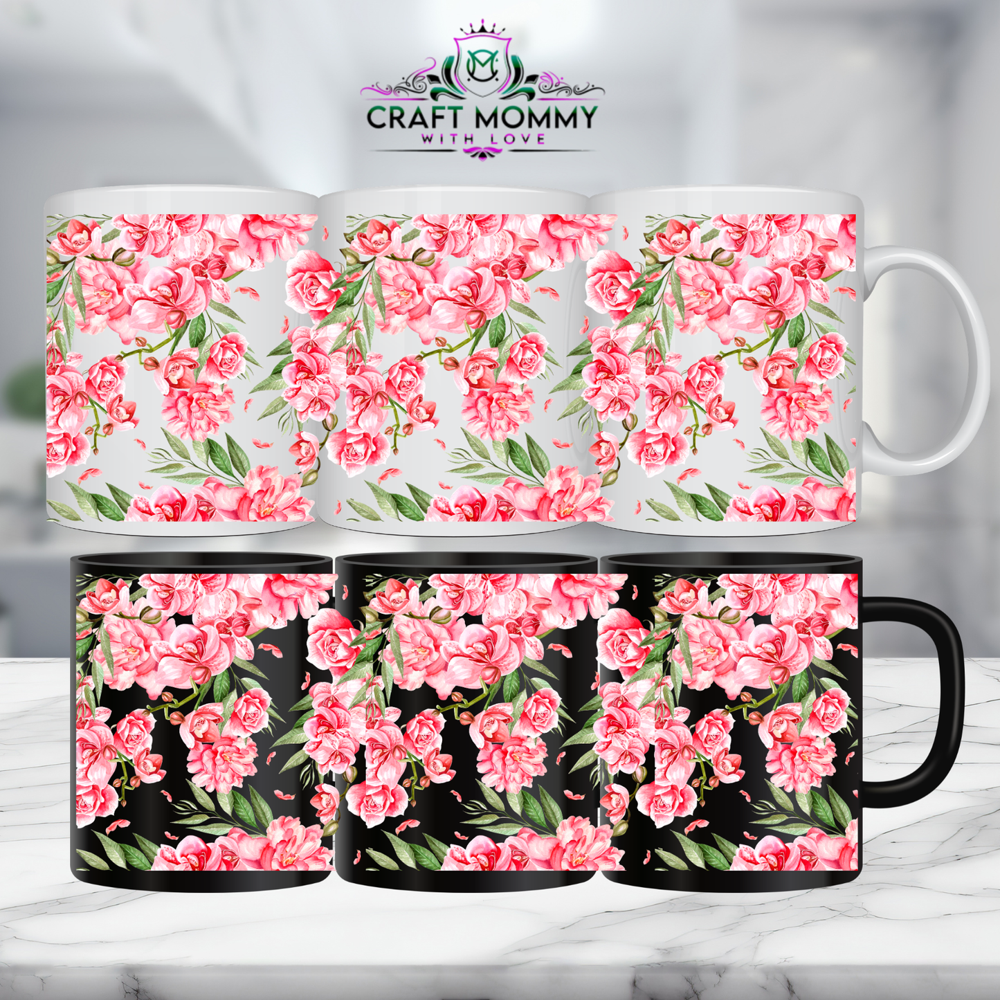 Floral 4 - 11oz mug UV DTF Mug wrap