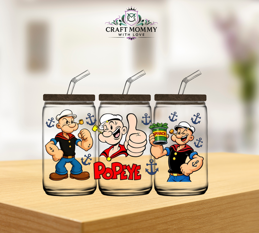 Popeye the sailor Man- UV DTF wrap 16oz