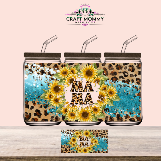 MAMA Sunflower- UV DTF Wrap 16 oz