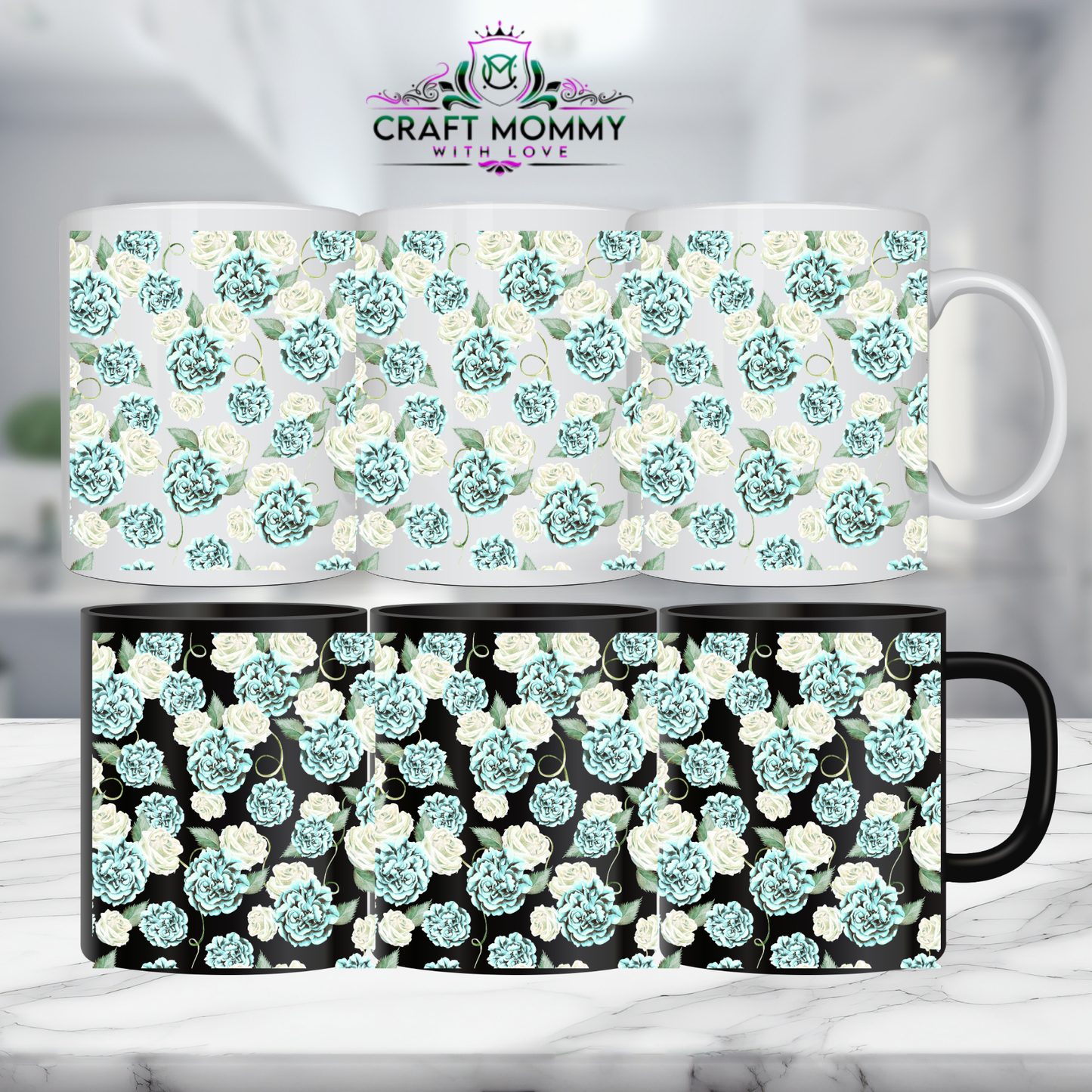 Floral 5 - 11oz mug UV DTF Mug wrap