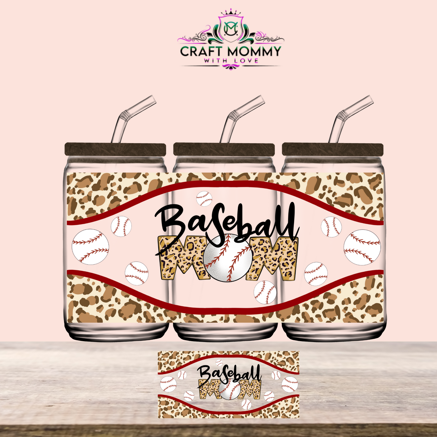 Baseball MOM- UV DTF Wrap 16 oz
