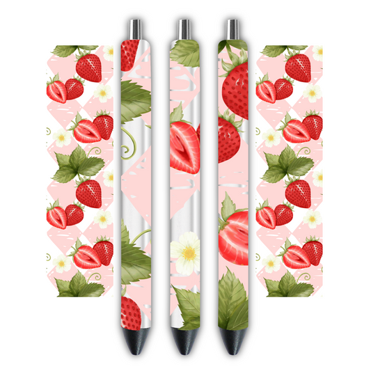 Strawberry - Pen wrap 1.3 x 4.3 inches