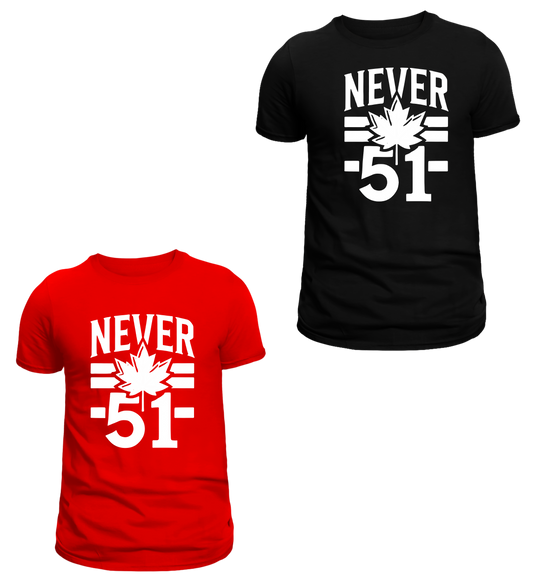 Never 51 White print- Tshirt