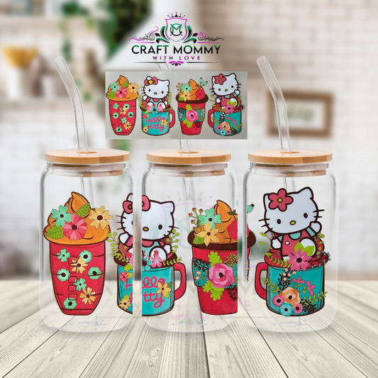 Flora Hello Kitty Sanrio - UV DTF Wrap 16 oz