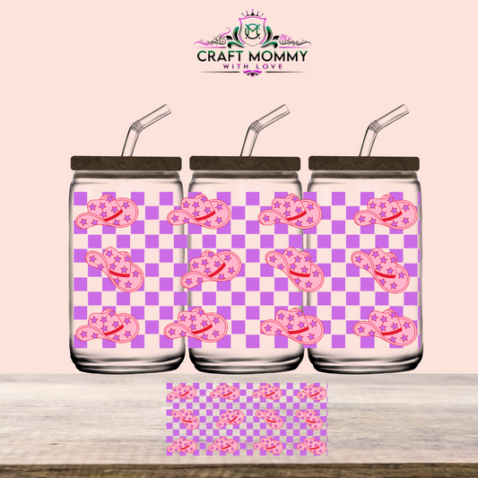 Pink cowboy - UV DTF Wrap 16 oz