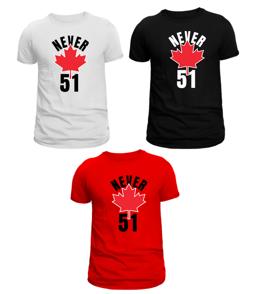 Never 51 Maple leaft red T-shirt