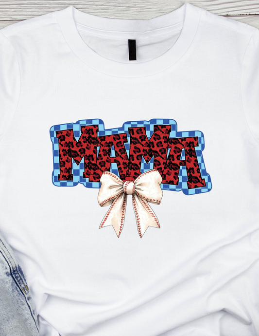 Mama baseball bow -  DTF TRANSFER Prints 10 x 6 inches
