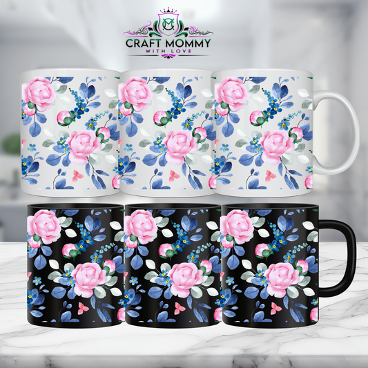Floral 9- 11oz mug UV DTF Mug wrap