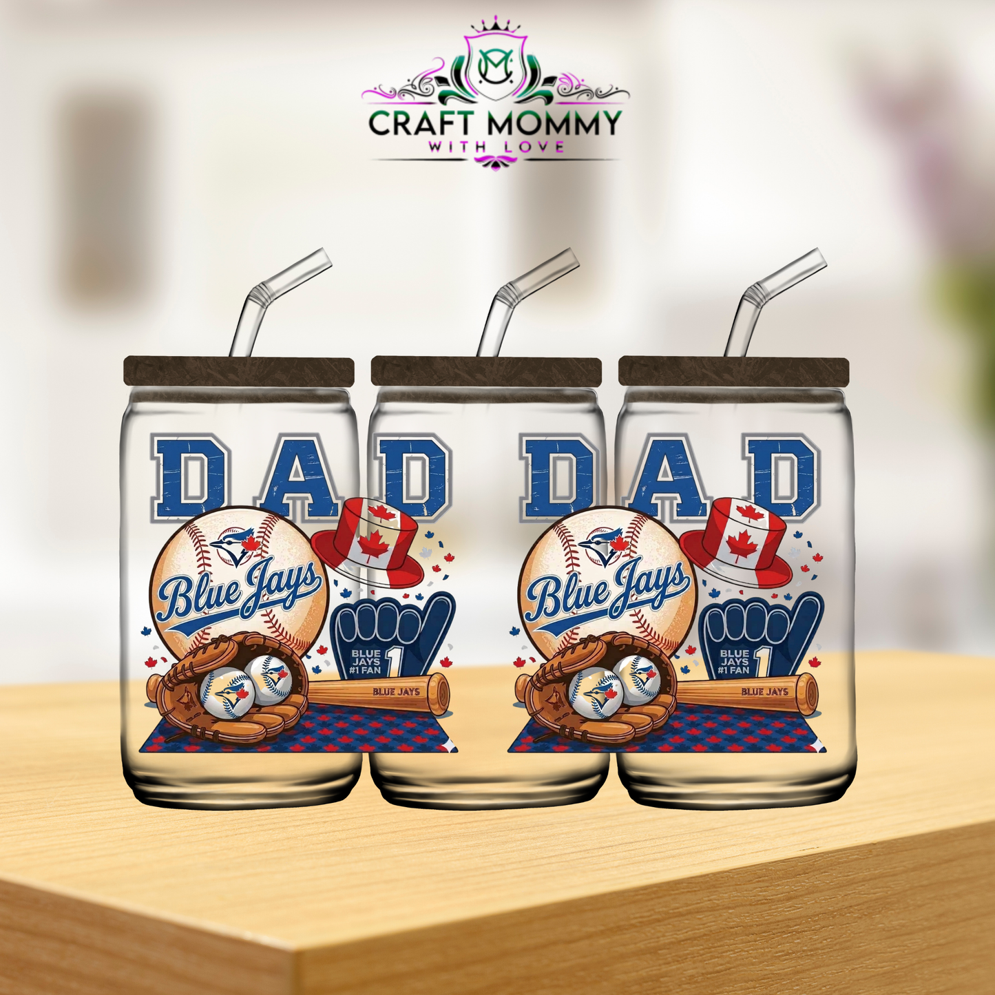 Blue Jays, DAD-  16oz UV DTF wrap