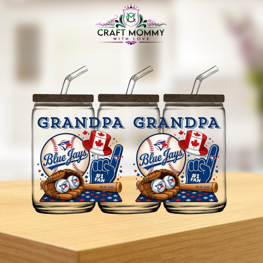 Blue Jays grandpa-  16oz UV DTF wrap