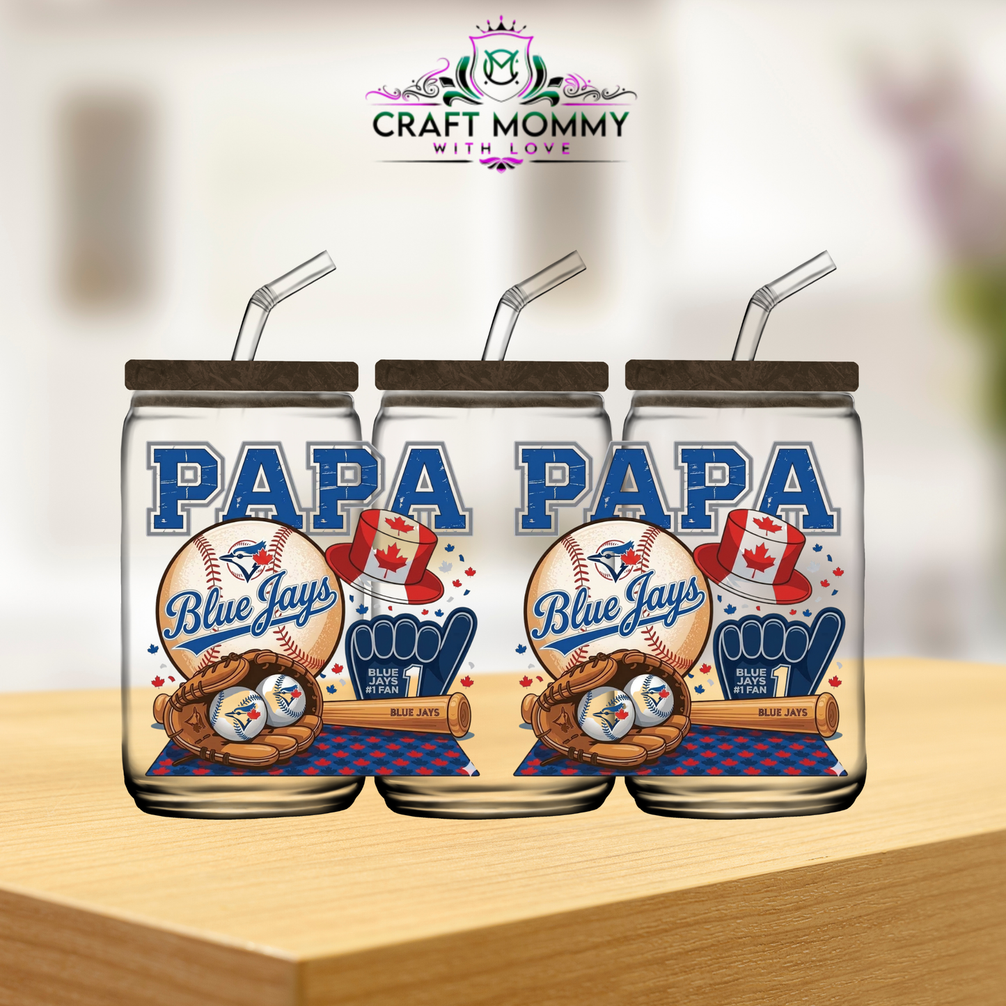 Blue Jays Papa-  16oz UV DTF wrap
