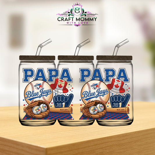 Blue Jays Papa-  16oz UV DTF wrap