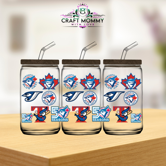 Blue Jays all logos - 16oz UV DTF wrap