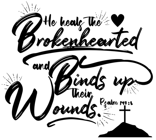 FREE  Digital Transparent PNG File- He heals the brokenhearted