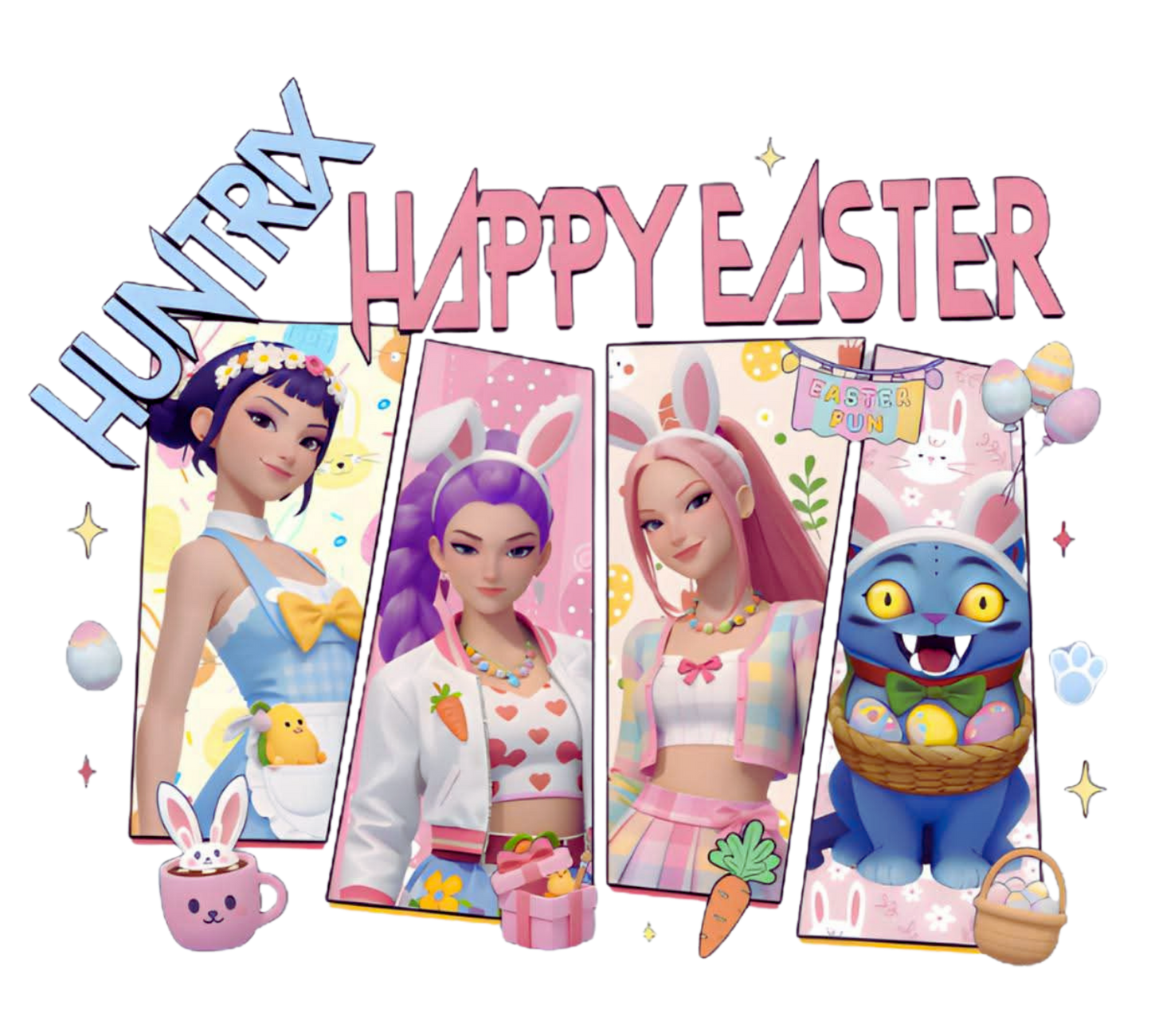 FREE  Digital Transparent PNG File-Kpop Huntrix Easter Design 3