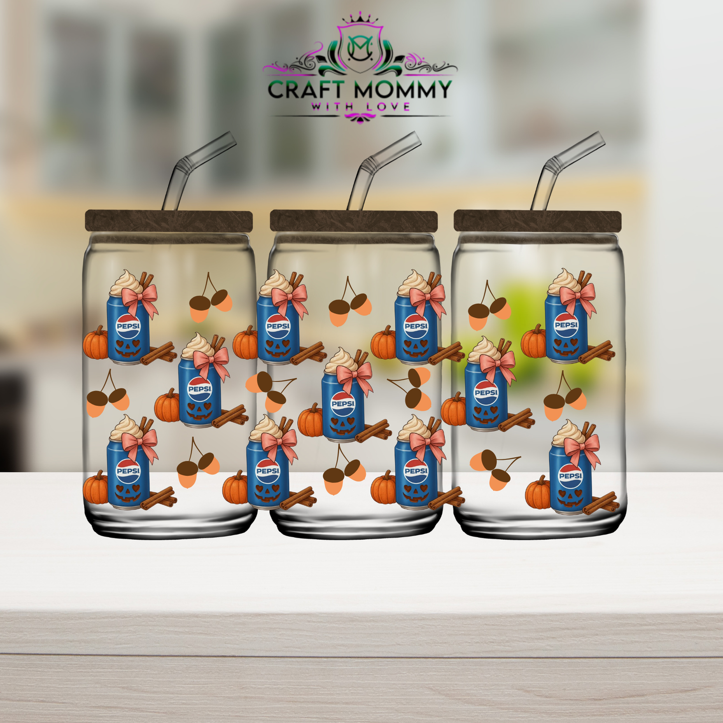Pepsi Halloween-  16oz UV DTF wrap