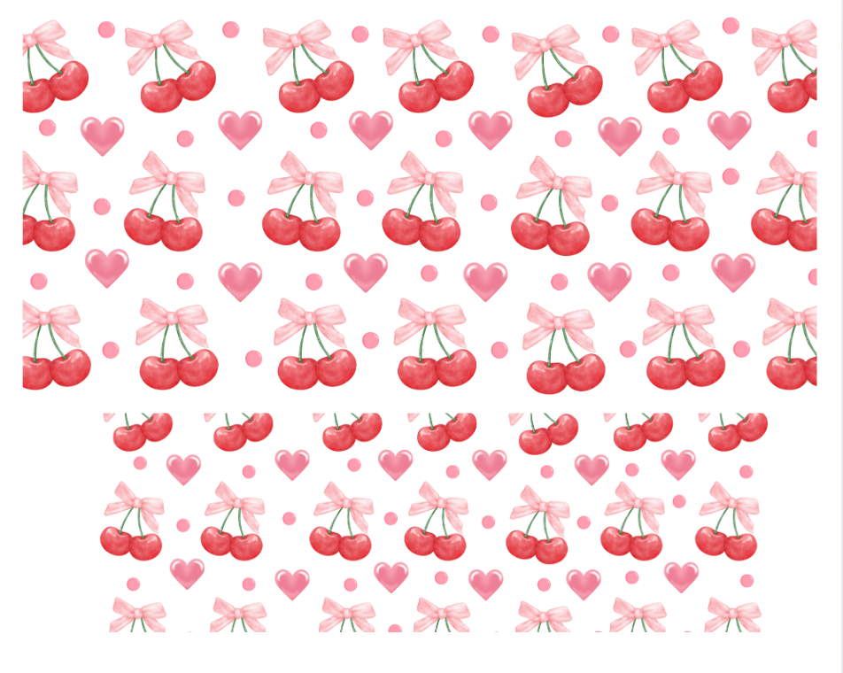 Tumbler Keychain Wrap - Cherry bow hearts