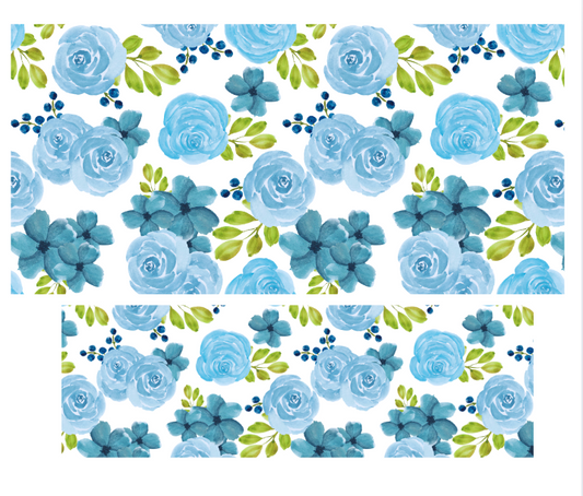 Tumbler Keychain Wrap- Blue floral