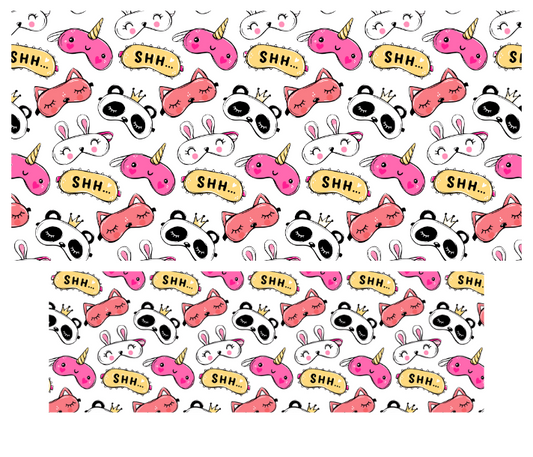 Tumbler Keychain Wrap- Shhh Panda Cat bunny