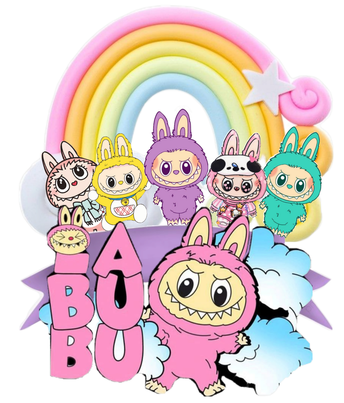Labubu Rainbow-  DTF TRANSFER Prints