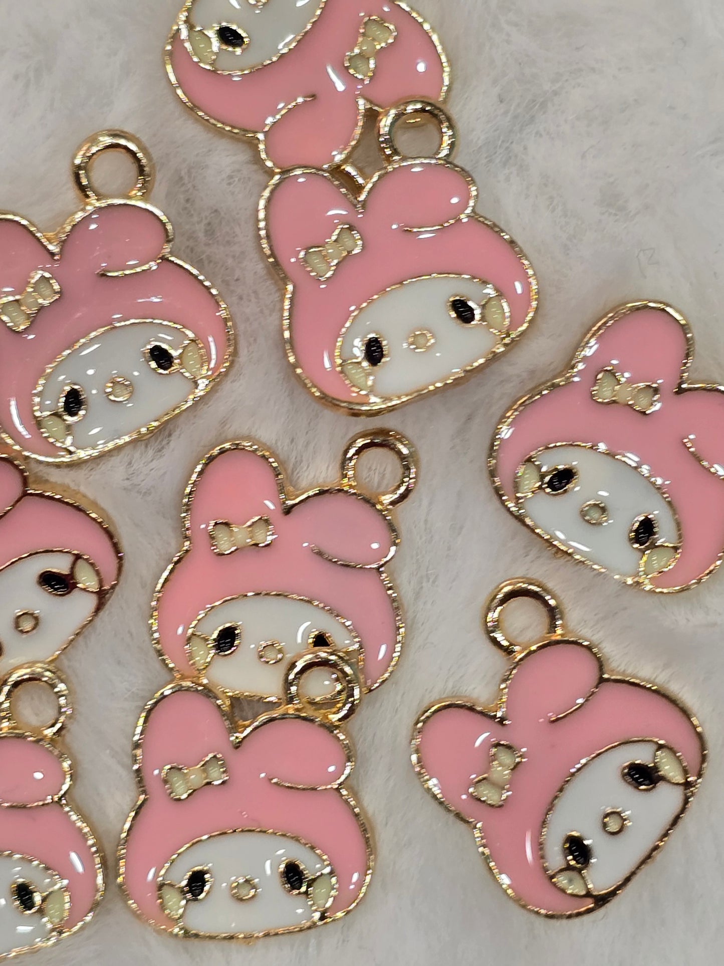 Pink Melo head- Metal pendant charms