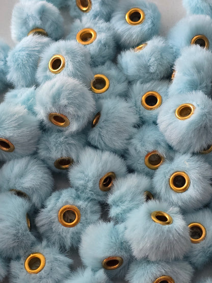 Pompom beads 16mm blue