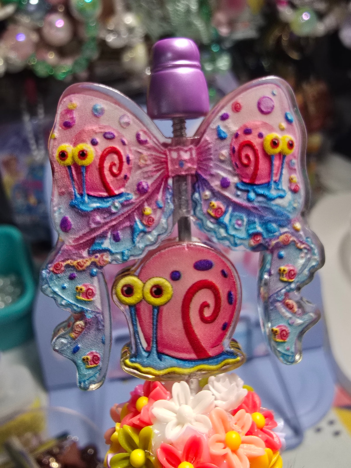 Acrylic bow set Focal - pink snail