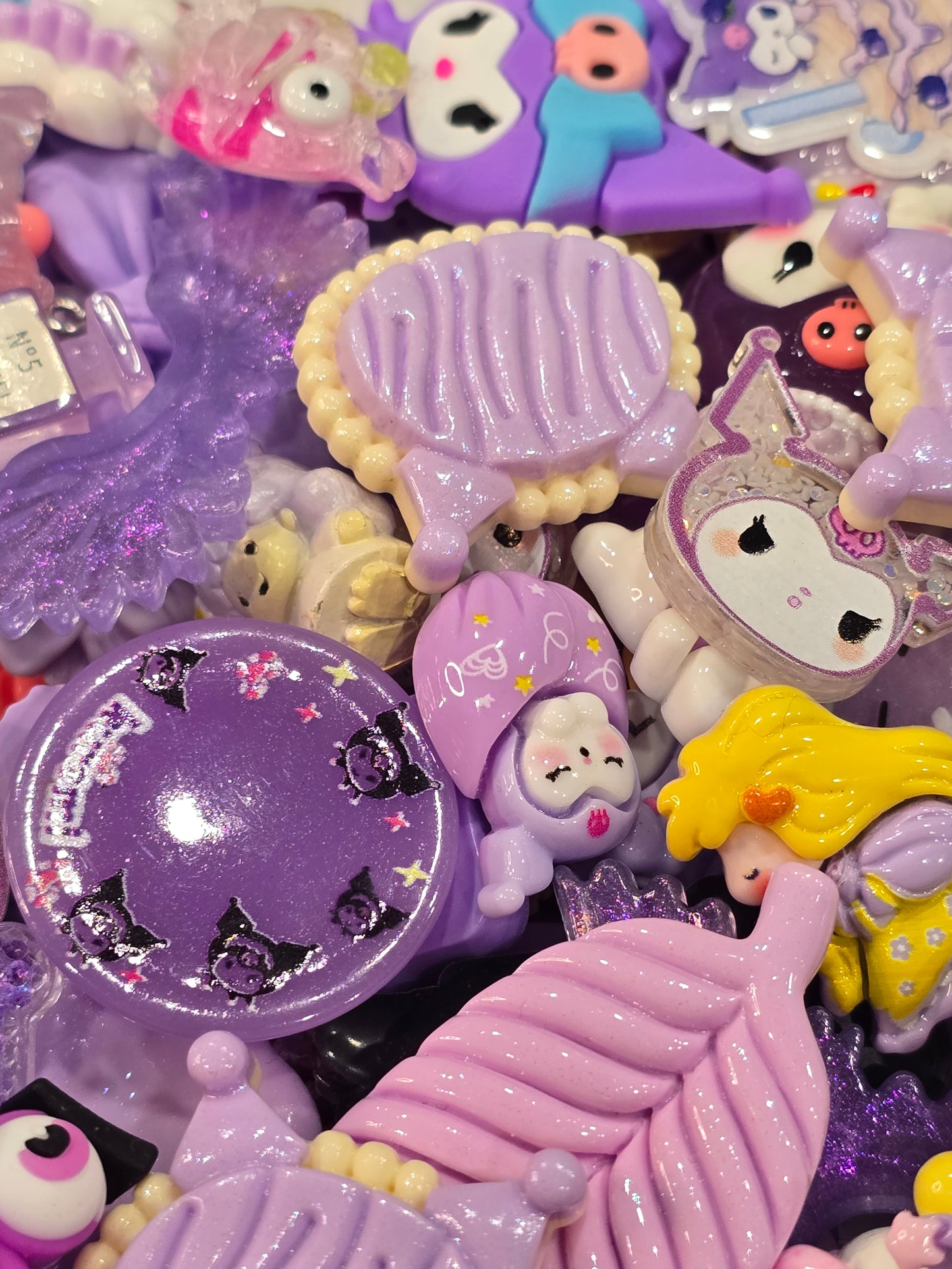Purple Mix Charms flat back