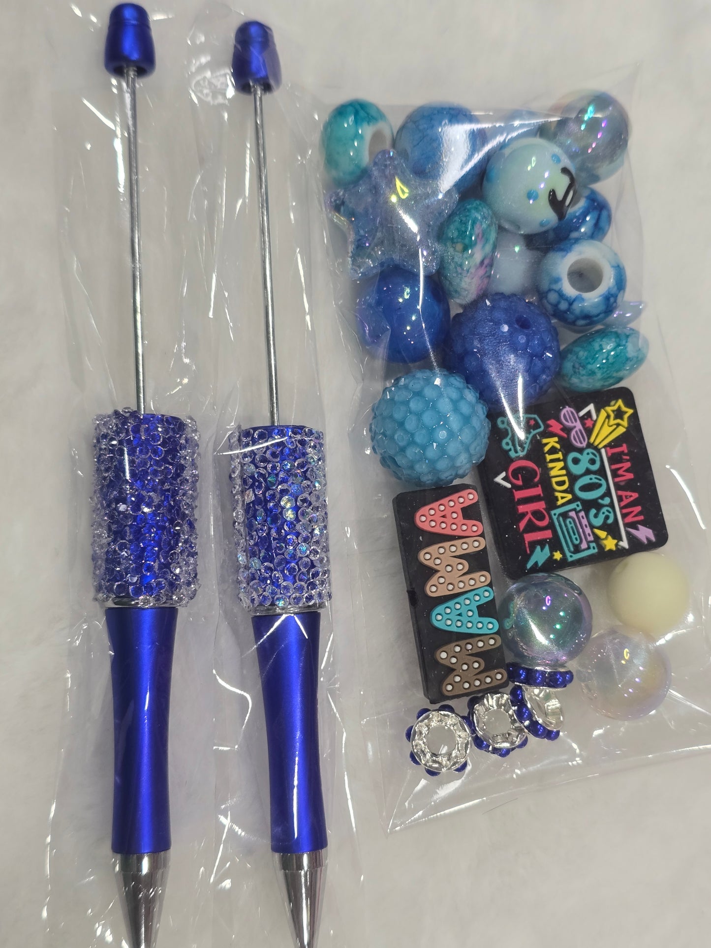 DIY Beadable pens Kit Royal Blue