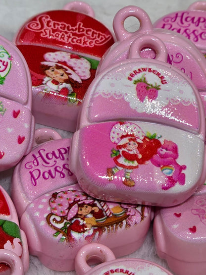 Strawberry shortcake backpack-  3D charms